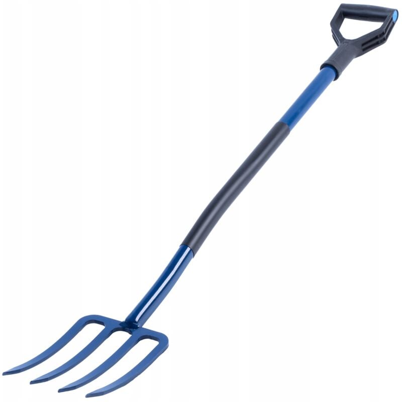 Kadax - Fourche de Jardin pour Creuser le Compost 4 Dents Métal Solide 130cm
