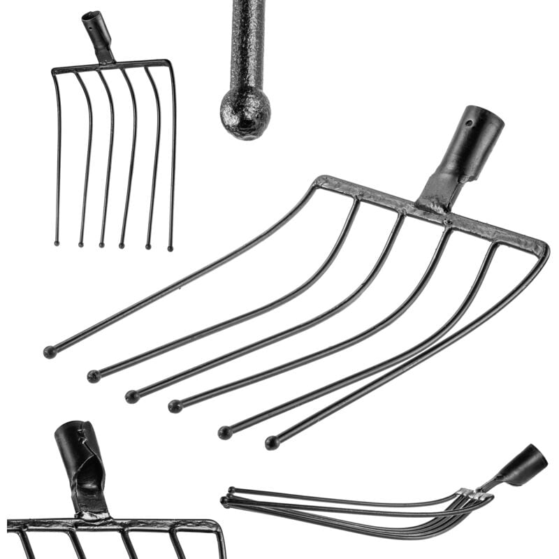 Kadax - Fourchette à pomme de terre 6 dents Stone Garden Commercial Sans manche Acier