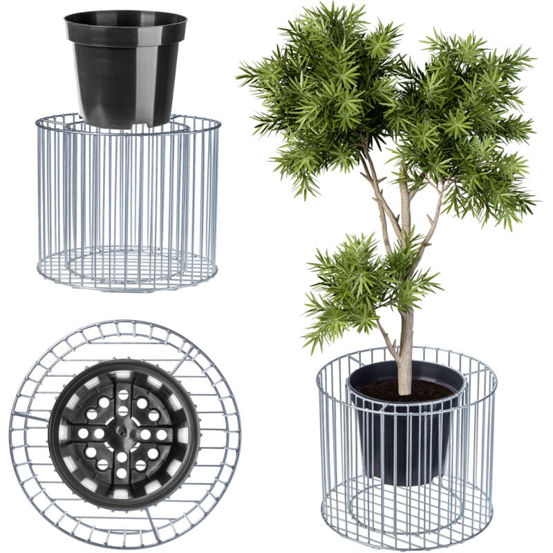 Gabion Pot de Fleur Couverture Gabion Acier pour Fleurs Pierre Jardin extérieur - Kadax