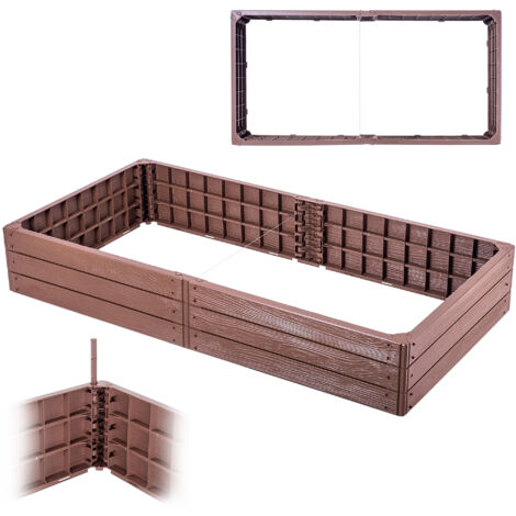 KADAX Gartenbeet, Hochbeet, Pflanzenbeet zum Anbau, Rechteckig, Terrakotta