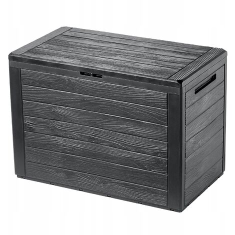 KADAX Gartenkiste, Aufbewahrungsbox aus Kunststoff, 190L, Anthrazit