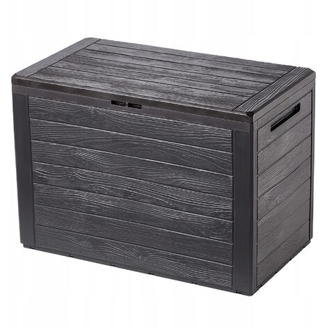 KADAX Gartenkiste, Aufbewahrungsbox aus Kunststoff, 190L, Dunkelbraun