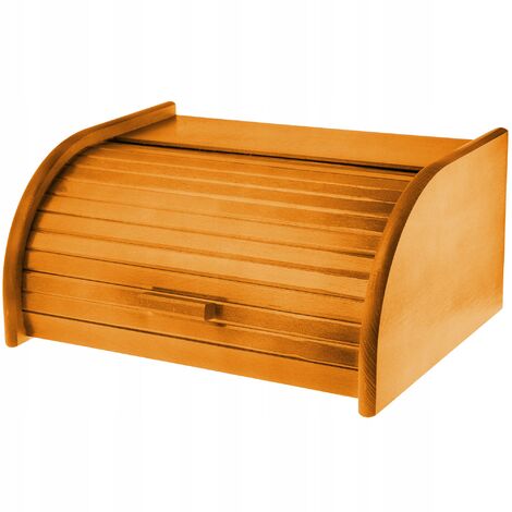KADAX geräumiger Brotkasten aus hochqualitativem Holz, Brotbehälter mit Rolldeck