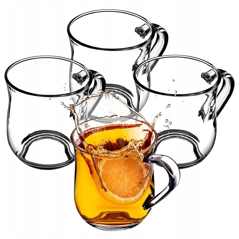 Gläser Mit Griff Für Tee Und Kaffee, Teegläser Aus Dickem Glas 320ml - Kadax