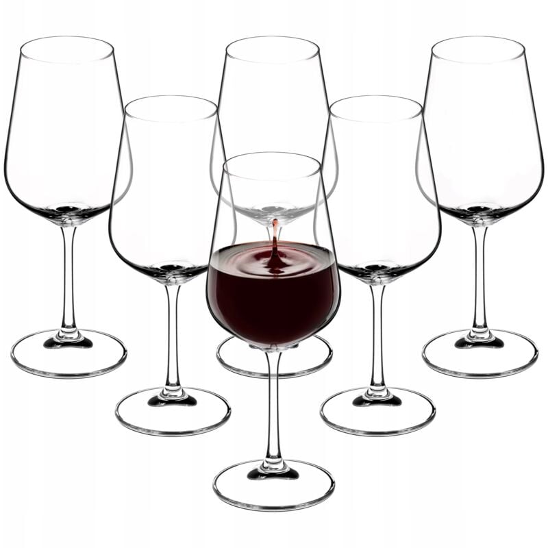 Kadax - Grande Verres à Vin Rouge de 450 ml, Ensemble de Verres à Pied Élégants et Raffinés Faits en Cristal de Titane pour les Dégustations (Lot de