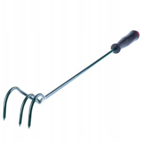 KADAX Grubber à 3 Dents Petit col de Fleurs avec Manche en métal Accessoire de Jardin pour serrer Le Sol, cultivateur de Jardin pour Jardin 60cm Vert