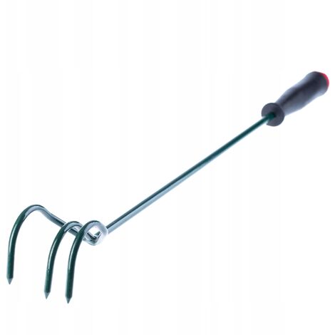 KADAX Grubber mit Stiel, zum Lockern des Bodens, mit 3 Zinken, 63 cm