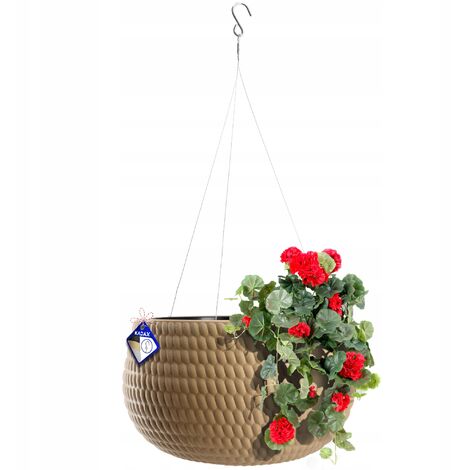 KADAX Hängetopf, Blumenampel, Hängepflanztopf, 32 cm, Beige