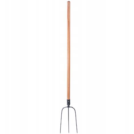 KADAX Heugabel aus Stahl, Gabel mit Stiel aus Holz, Gartenforke, 3 Zinken