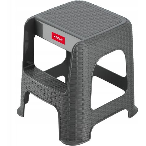 KADAX Hocker aus Kunststoff-Recyclingmaterialien, Tritthocker bis 160 kg, Grau