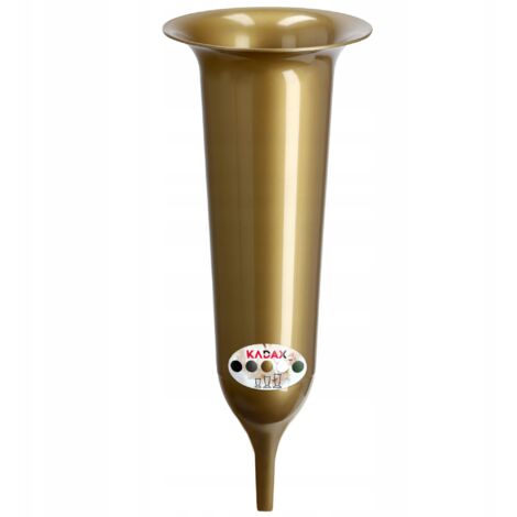 KADAX Jarrón con Botella para Lápida de Cementerio, 35 cm, Lápida para Flores, Dorado