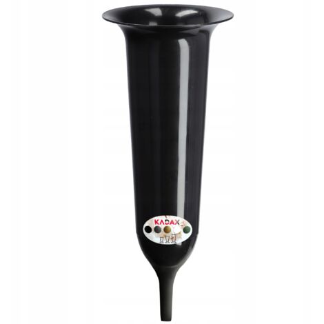 KADAX Jarrón con botella para lápida de cementerio 35 cm lápida para flores negro