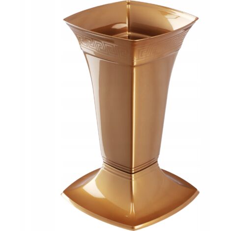 KADAX Jarrón para Cementerio Vial Lápida 30cm Oro
