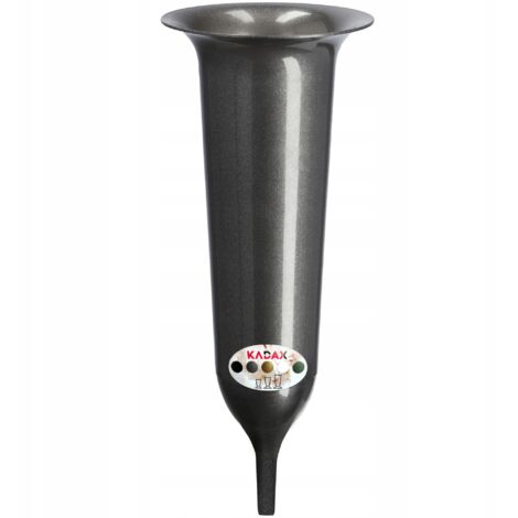 KADAX Jarrón Vial Para Cementerio 35cm Flores Artificiales Punta Empotrada Grafito