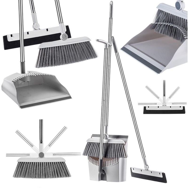 KADAX Kit de nettoyage 3 en 1, balai, pelle, extracteur de sol