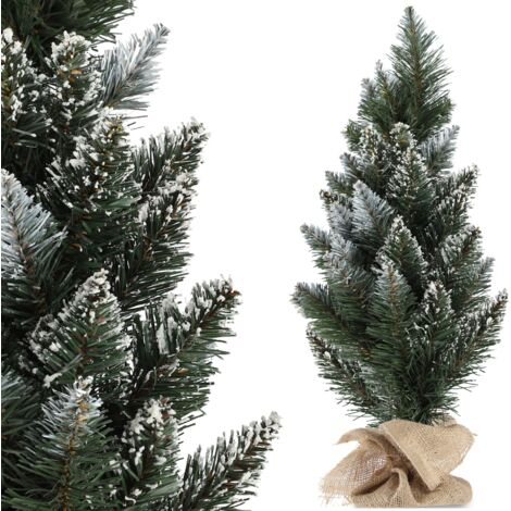 KADAX kleiner künstlicher Weihnachtsbaum 60cm, Dekotannenbaum, schneebedeckte Kiefer aus PVC plastik
