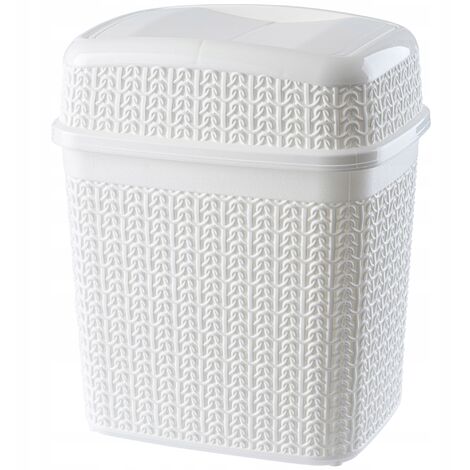 KADAX Kosmetikeimer aus Kunststoff, Abfalleimer mit Schwingdeckel, 5L, weiß