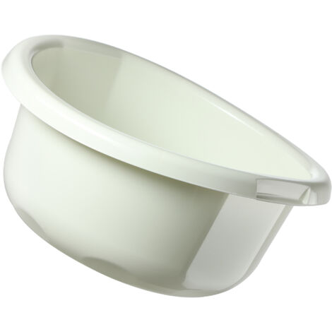 KADAX Lavabo de plástico para lavar a mano ropa y platos, con forma redonda y asas ergonómicas (25 L, crema)