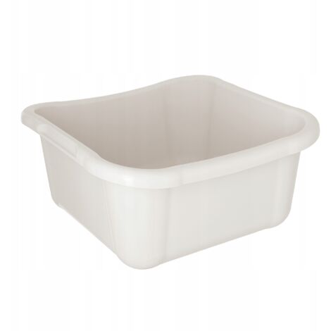 KADAX Lavabo rectangular, resistente, con asas cómodas, cubo de almacenamiento, cubo de limpieza compacto, blanco, 8 L