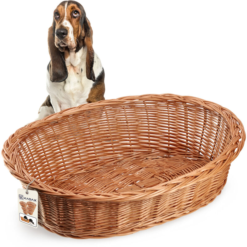 Kadax - Lit pour chien en osier 80 cm Grand l