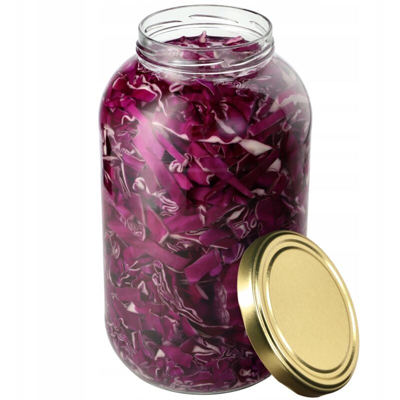 Kadax - Lot de 1 bocaux de conservation, ronds, avec couvercle doré, 4 l, diamètre : 100 mm