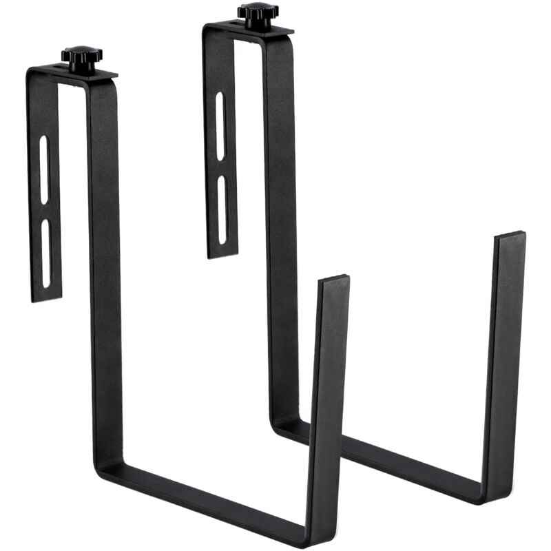 Lot de 2 supports de jardinière - Résistant aux uv - Sans perçage - Noir - Kadax