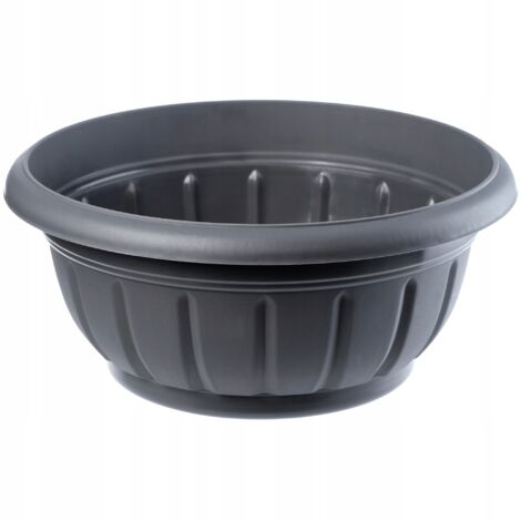 KADAX Maceta Cuenco de Plástico, 34 cm, Grafito