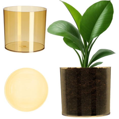 KADAX Maceta de plástico - 13 colores - Maceta cilíndrica brillante - Maceta para hierbas - Florero - Diámetro: 6 cm - Blanco