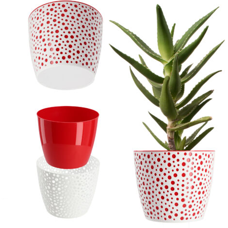 KADAX Maceta redonda, rojo, 17 cm