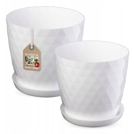 KADAX Maceta + Soporte Blanco set 25+30cm