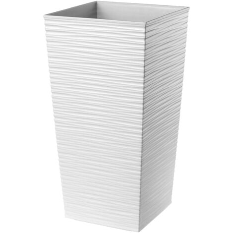 KADAX Macetero Alto, Macetero Grande de Plástico para Decoración Interior y Exterior Moderna y Elegante, Macetero (36 cm, Blanco)