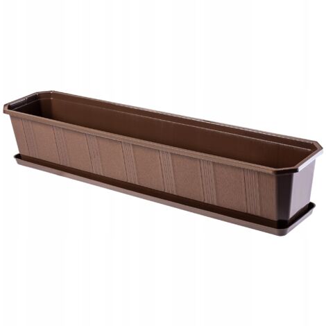 KADAX Macetero Balcón + Soporte 80cm Marrón