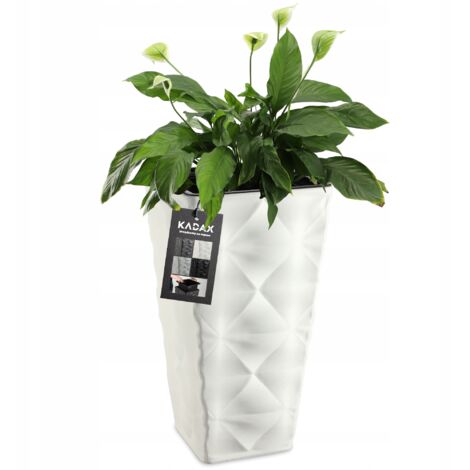 KADAX Macetero con inserto de jardín blanco 75 cm