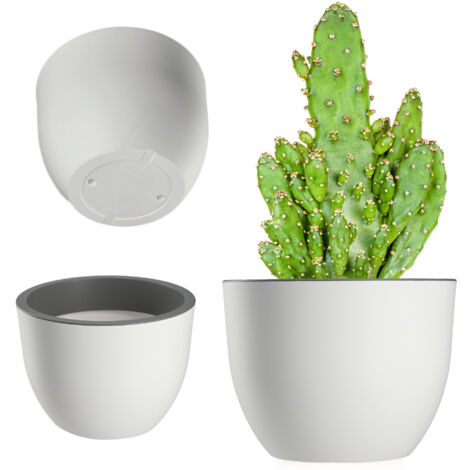 KADAX Macetero de jardín 35 cm blanco mate