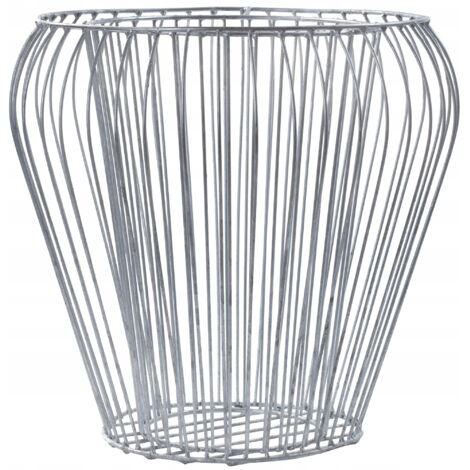 KADAX Macetero de jardín con gaviones de acero, 42 cm, galvanizado