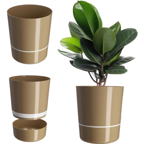KADAX Macetero Macetero 25 cm Macetero de dos piezas Soporte de flores de plástico