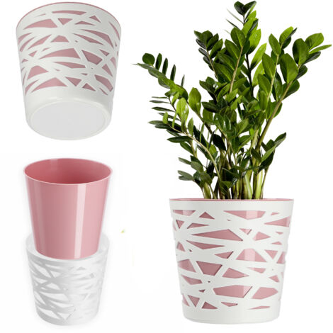 KADAX Macetero Macetero de plástico para flores y plantas, 19 cm, color rosa