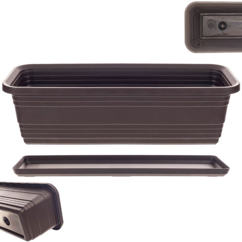KADAX Macetero para Balcón Macetero 50 cm + Soporte Moka