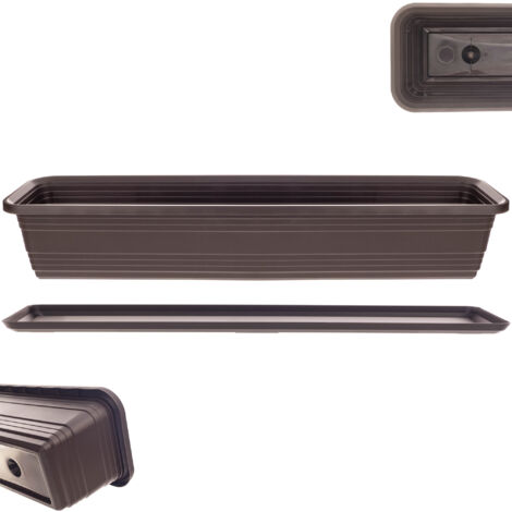 KADAX Macetero para Balcón Macetero 80 cm + Soporte Moka