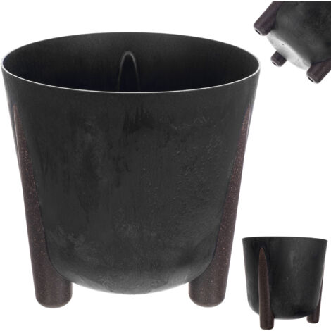 KADAX Macetero Redondo de Plástico con Inserto Interior, Macetero Decorativo para Interior y Exterior (Negro, 18 cm), K9903