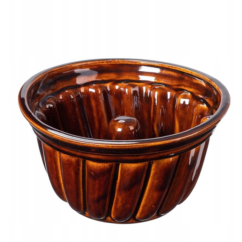 Kadax - Moule à Kouglof en Grès, Moule à Gâteau Rond pour Savarin, Kougelhopf et Pudding, Parfait pour les Gâteaux Traditionnels Alsaciens (27 cm)