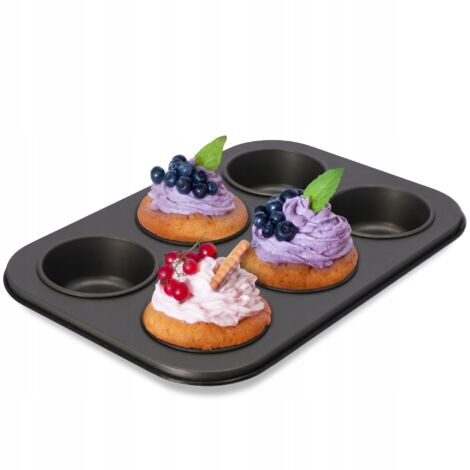 KADAX Muffinform, 27 x 19 Backblech, Antihaftbeschichtete Backform aus Blech, 6-er Muffinblech, Wied