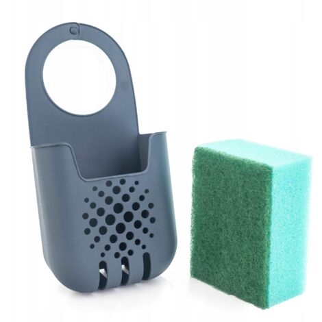 KADAX Organizer da cucina per porta spugna con cassetta degli attrezzi in spugna, grigio scuro