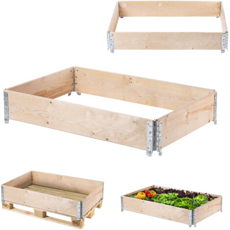 KADAX Palettenrahmen aus Holz, Gartenbeet, 120 x 80 x 22.5 cm