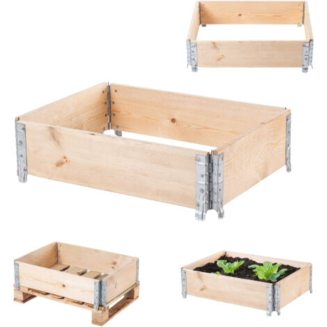 KADAX Palettenrahmen aus Holz, Gartenbeet, 80 x 60 x 22.5 cm