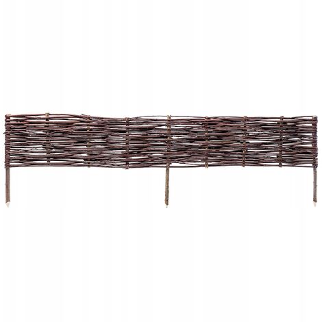 KADAX Palisade aus Weide, natürlicher Weidenzaun, 1 Stück, 120x40cm