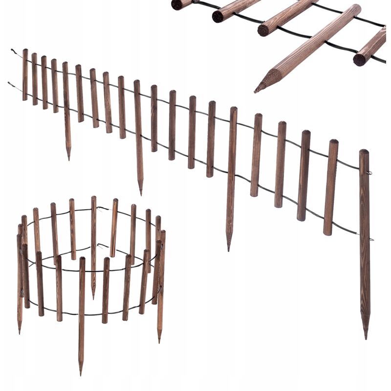 Palissade de Jardin Bordure en Bois 185cm - Kadax