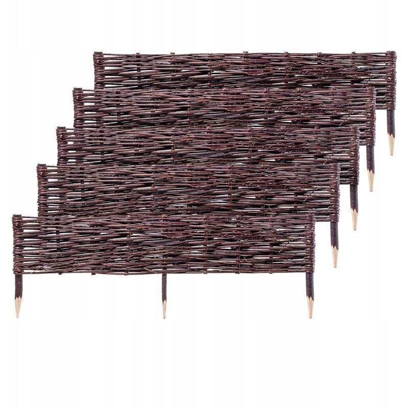 Palissades en Osier Naturel pour Jardin, Clôtures Décoratives pour Délimiter, Orner et Sublimer Votre Espace Exterieur (100 x 20 cm, Lot de 5) - Kadax
