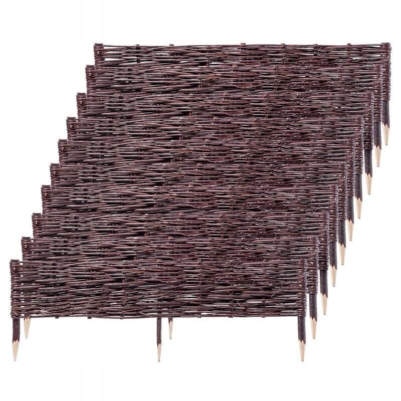 KADAX Palissades en Osier Naturel pour Jardin, Clôtures Décoratives pour Délimiter, Orner et Sublimer Votre Espace Exterieur (100 x 30 cm, Lot de 10)