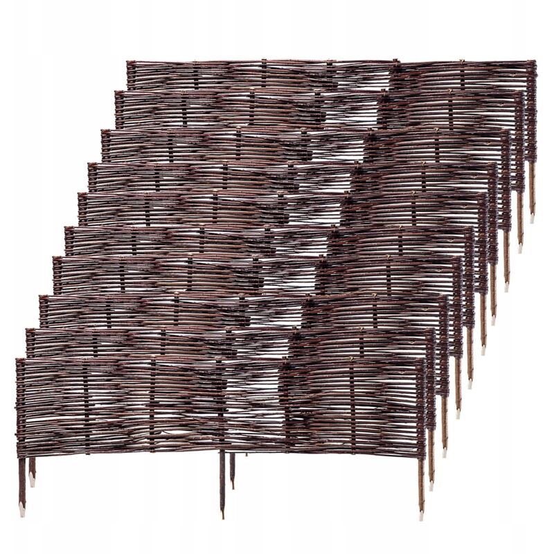 Kadax - Palissades en Osier Naturel pour Jardin, Clôtures Décoratives pour Délimiter, Orner et Sublimer Votre Espace Exterieur (100 x 40 cm, Lot de